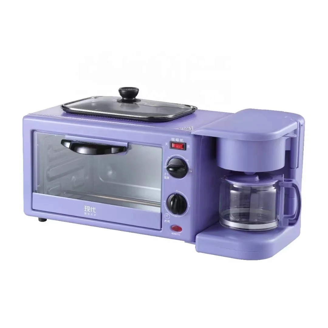 Black Pink 16l Pancake Cooking Frying Pot Pan Station Bread Portable Three in One 3 in 1 Breakfast Makers