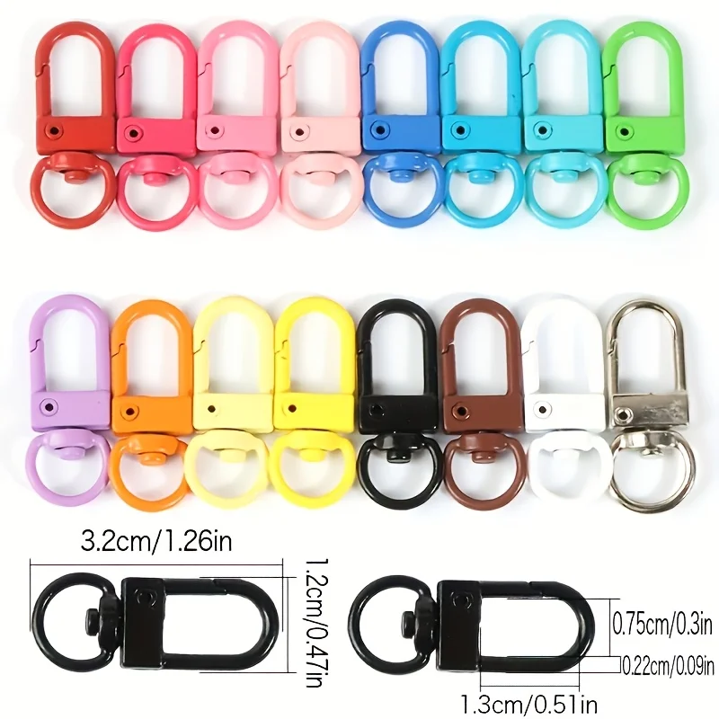40/80pcs Multicolor Swivel Lobster Clasps for DIY Crafts