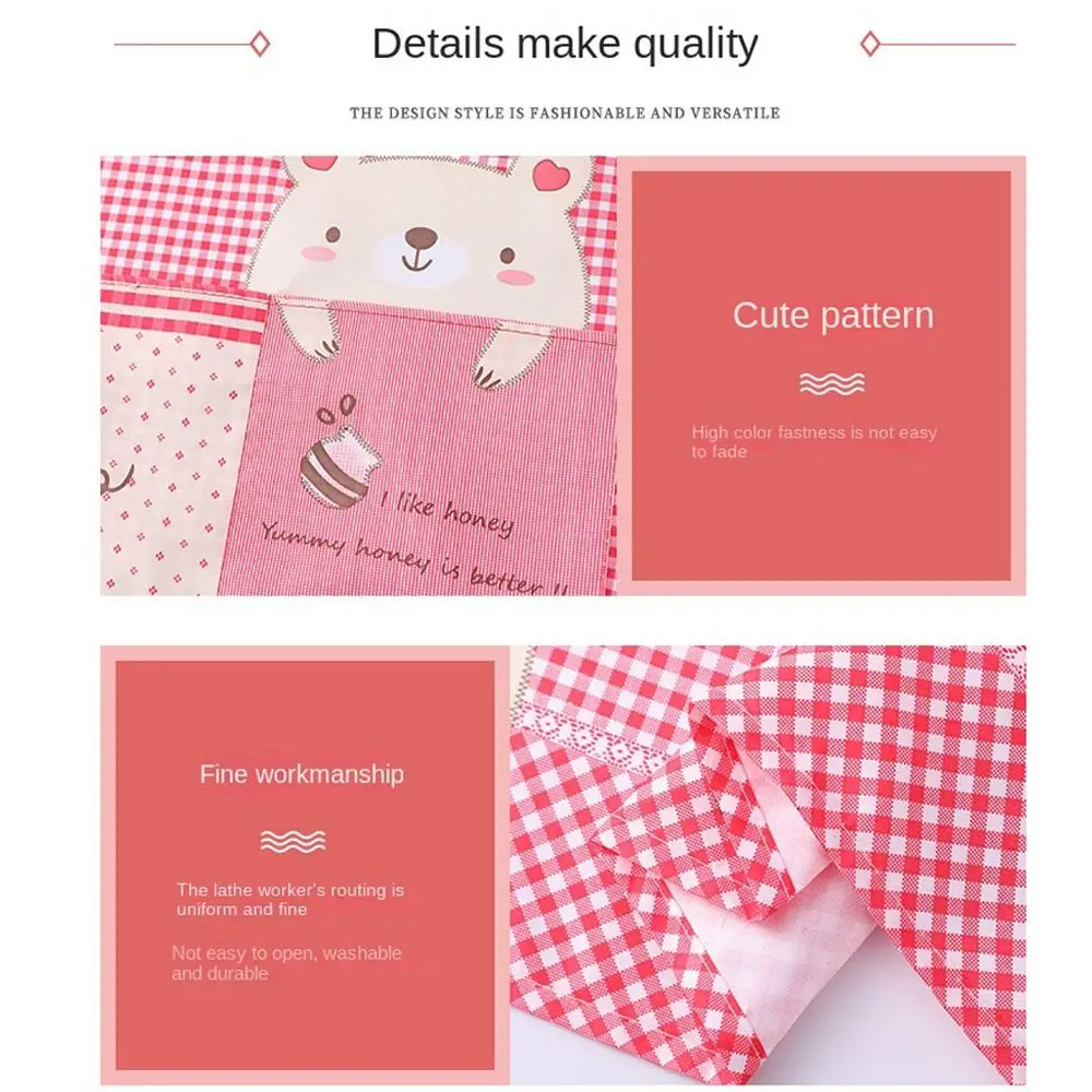 Cartoon Bear Long Sleeved Women Overall Apron Full Wrap Cooking Cooking Smock Antifouling Household Adult Bib Restaurant