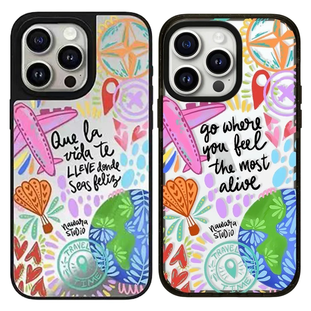 

Travel Mirror / Acrylic Magnetic Phone Case Cover for IPhone 12 13 14 15 16 17 Pro Max Case for IPhone 17 Air