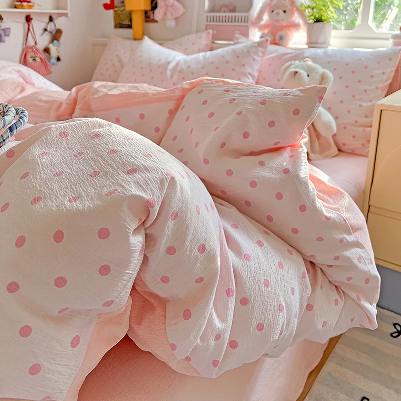 

2026 New Style Cute and Soft Cloud-Felt Double-layered Silk Student Quilt Cover Washed Double-layer Cotton Single Duvet Cover