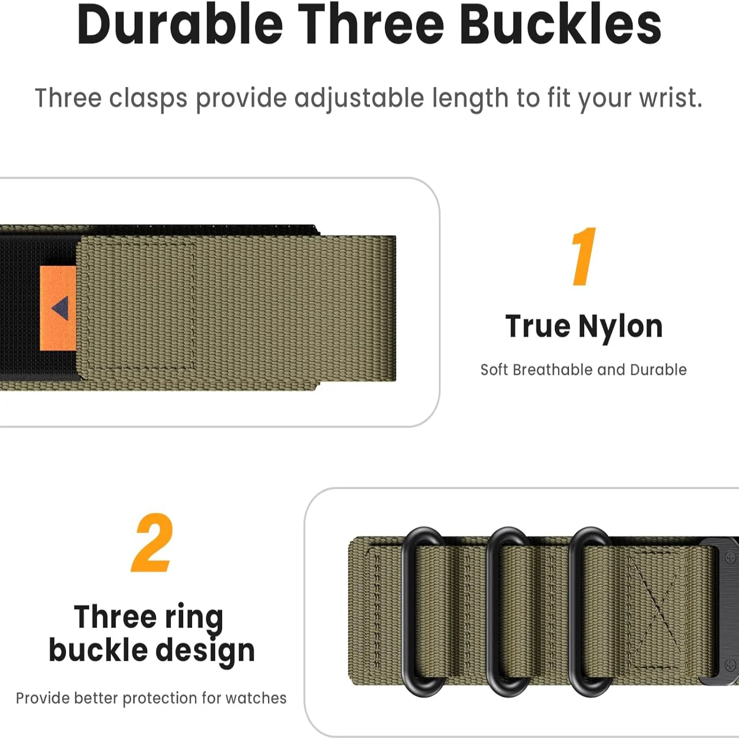 سوار ساعة من النايلون الأسود الفاخر عالي الجودة - حزام بديل أنيق ومريح ومتين لهاتف 6X Pro/Tactix 7/Epix Pro 5