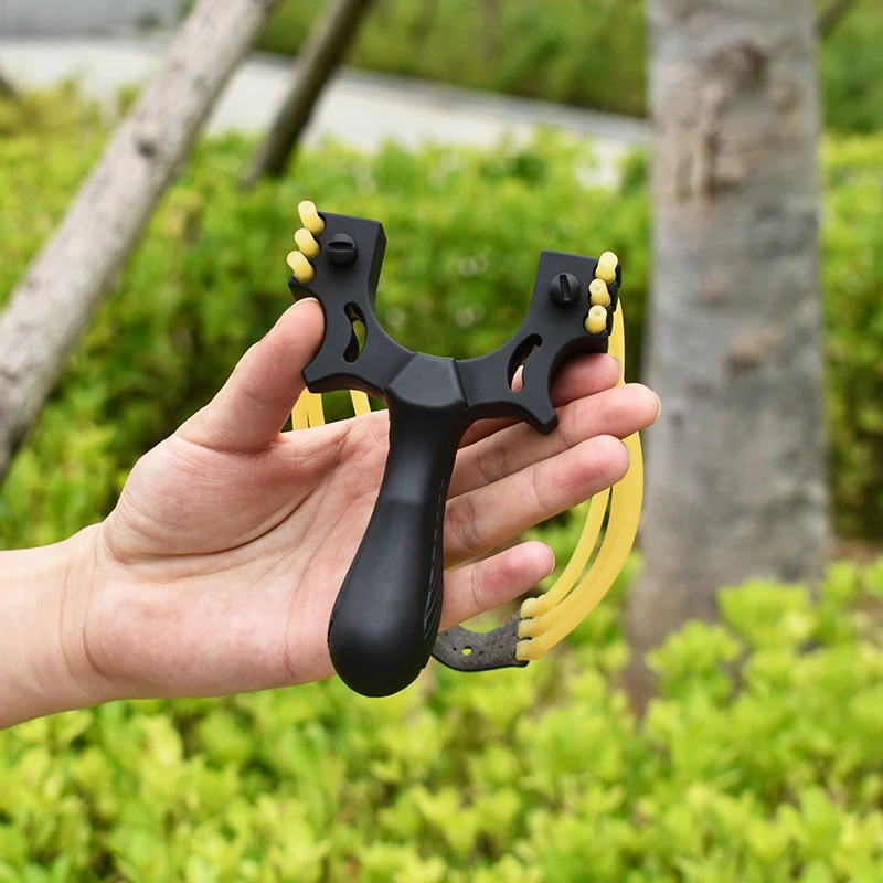 Black Resin Y-Shaped Slingshot Dual-Use Top Clamp Adjuster V-Shaped Texture Handle Outdoor Target Practice