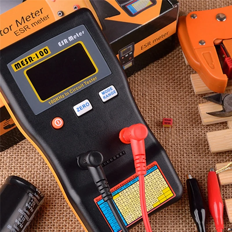 

MESR-100 Capacitance Ohm Meter Professional Measuring Capacitance Resistance Capacitor Circuit Tester Capacitor Tester