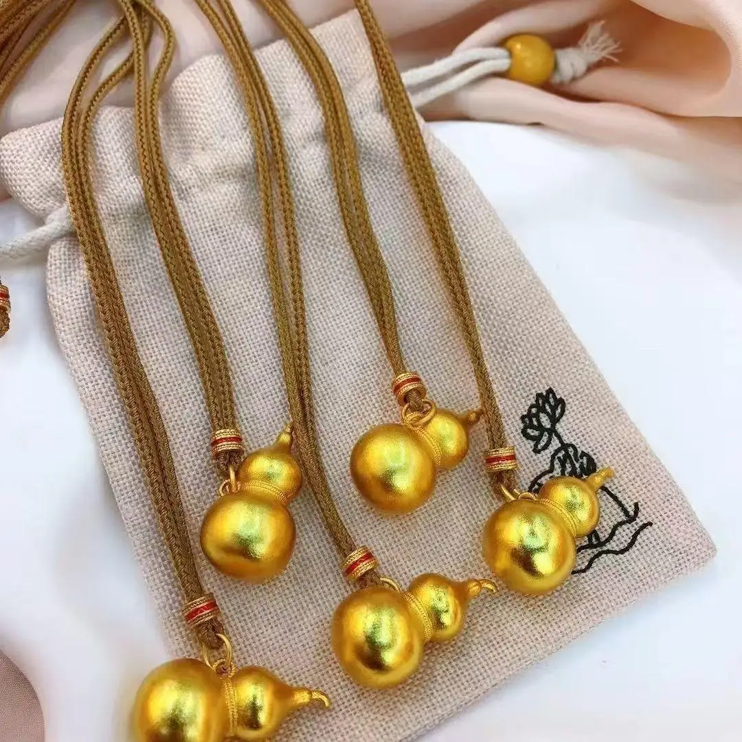 الكلاسيكية النمط الصيني مجسمة القرع قلادة حبل أسود رائعة بريق قلادة نمط مبهر مأدبة المجوهرات #4