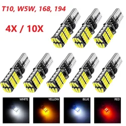 4/10 PCS Super Bright T10 W5W LED Bulbs Canbus 12V/24V Yellow Green White Car Interior Dome Courtesy Trunk License Plate Lights