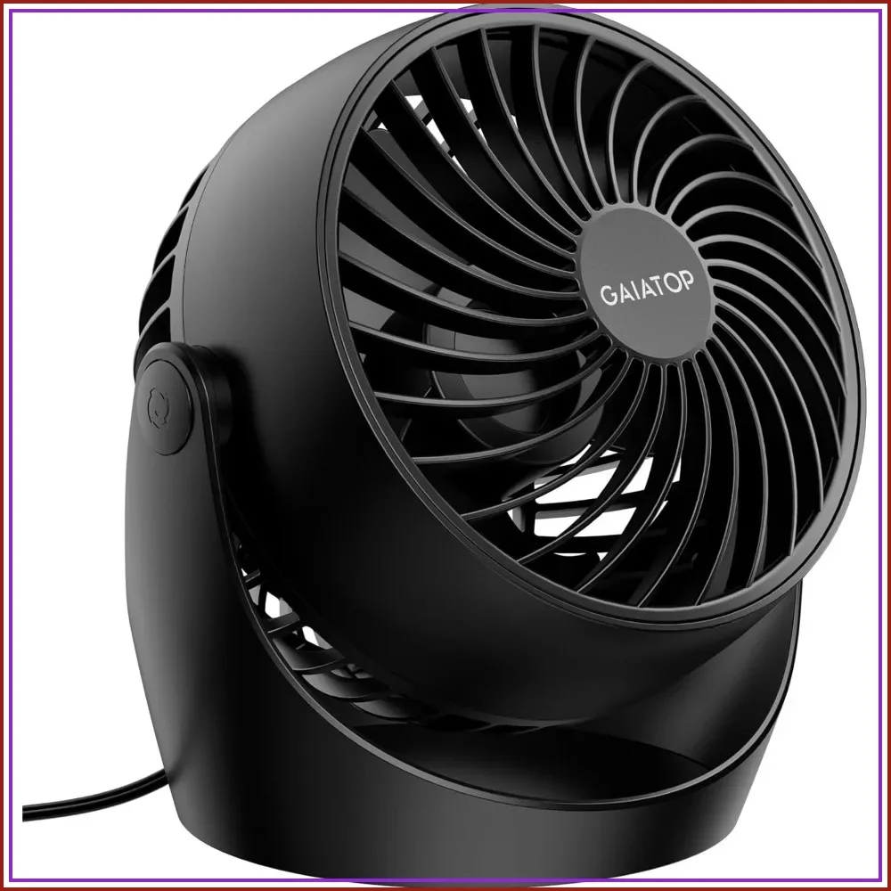 

5-Inch Desk Fan, Portable Electric Table Fan with 3 Speeds 360° Tilt, Quiet Air Circulator for Home Office Bedroom, Black