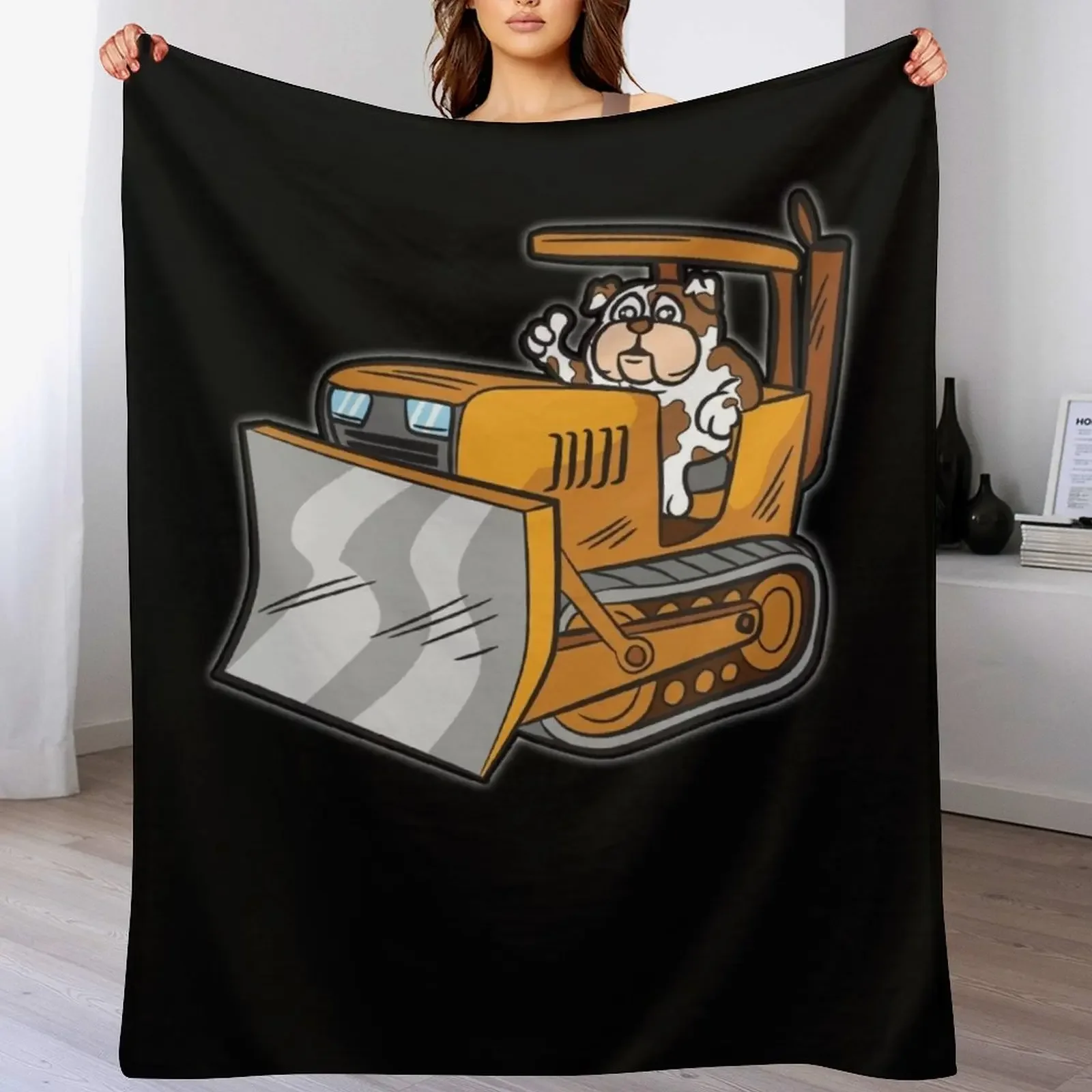 

BULDOGG BULLDOZER Heavy excavator operator Throw Blanket Furry Large Extra Large Throw Blankets Sofas Of Decoration Blankets