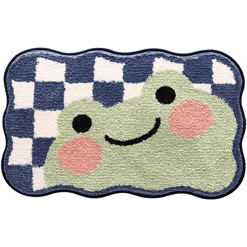 Cartoon Bath Mat Shower Room Microfiber Rug Absorbent Non-slip Foot Mat Soft and Comfortable Plush Bathroom Door Mat Carpet