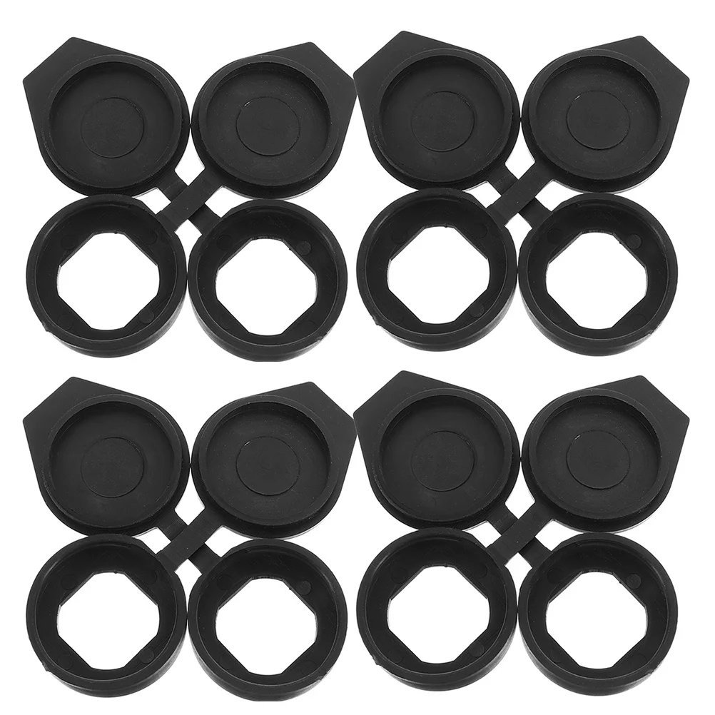 

8Pcs Door Lock Waterproof Cover Caps Black Size 2 for Outdoor Electrical Box Control Cabinet Dust Protection Door Lock Lid