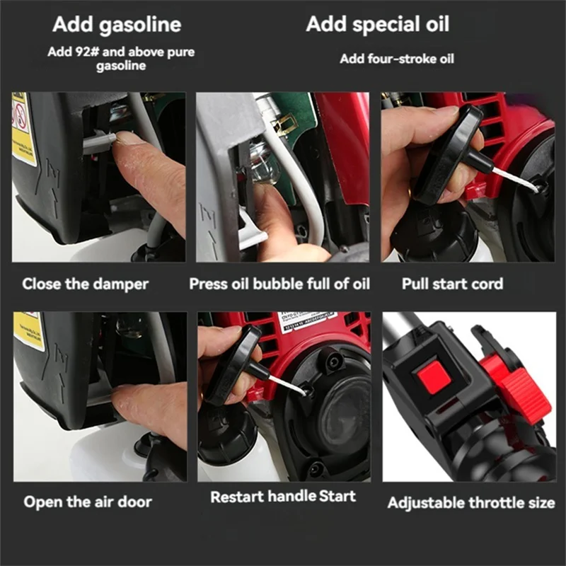 GX35 جزازة العشب 4 السكتة الدماغية محرك البنزين أدوات متعددة مع حقيبة الظهر والجانب معلقة Weeder 69800 واط أداة إزالة الأعشاب الضارة قطعة أثرية #4