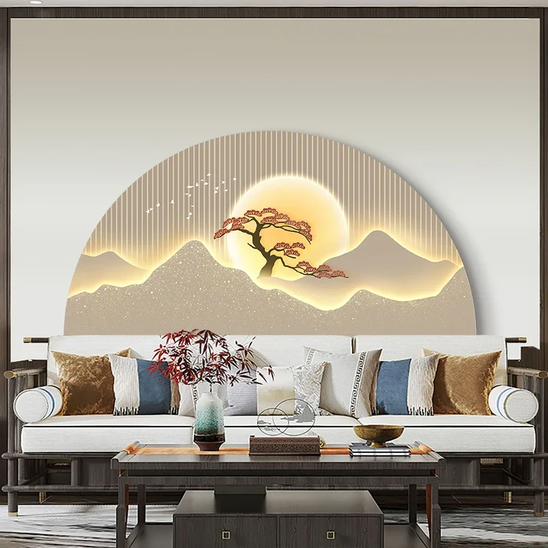 New Chinese Landscape LED Mural Light Suitable For Living Room Tea Room Sofa Bedside Background Wall Home Decoration Wall Light