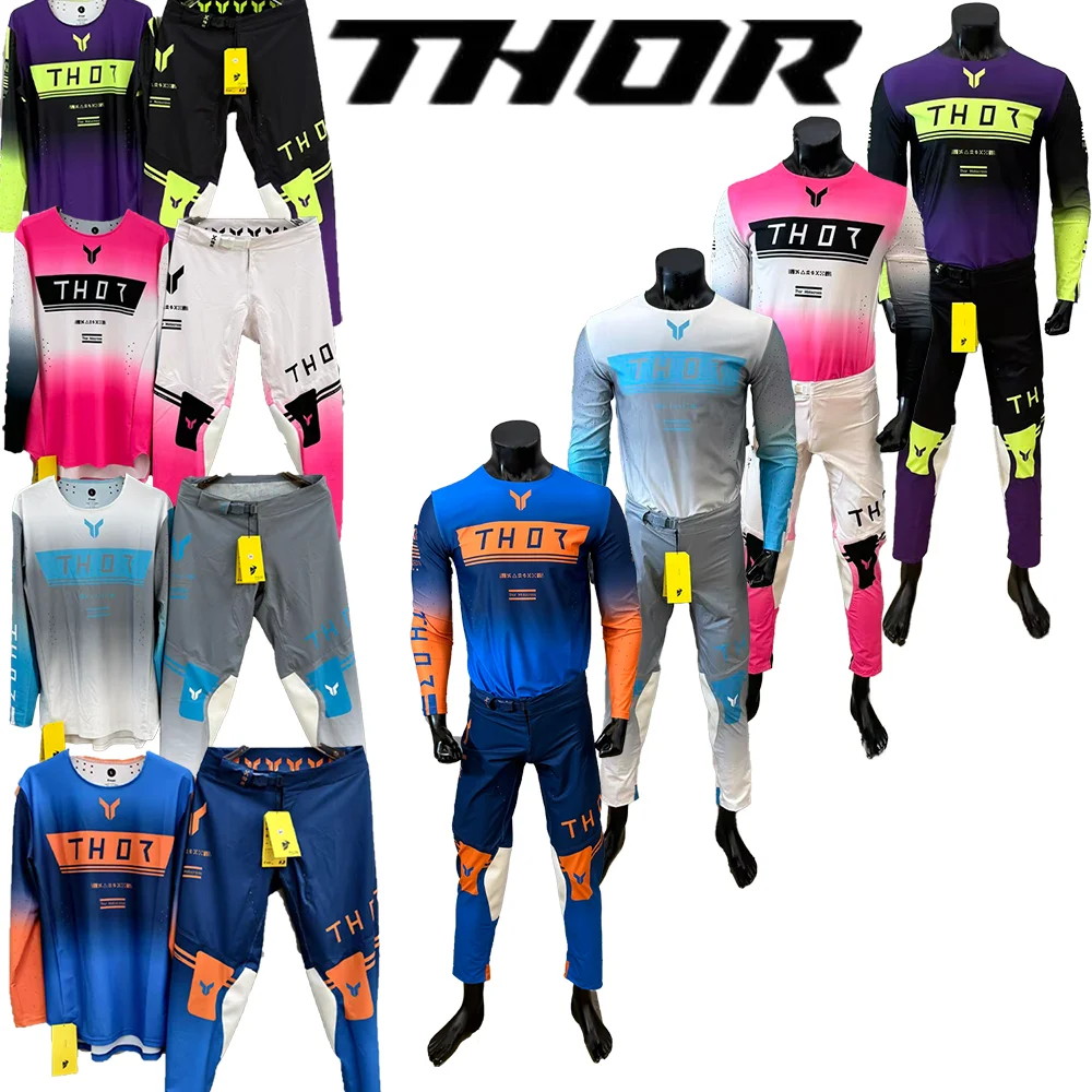 THOR Off-Road Motorcycle Riding Suit Mountain Trail Outdoor Cycling Biker Clothes Durable Protection Gear for Dirt Track Racing