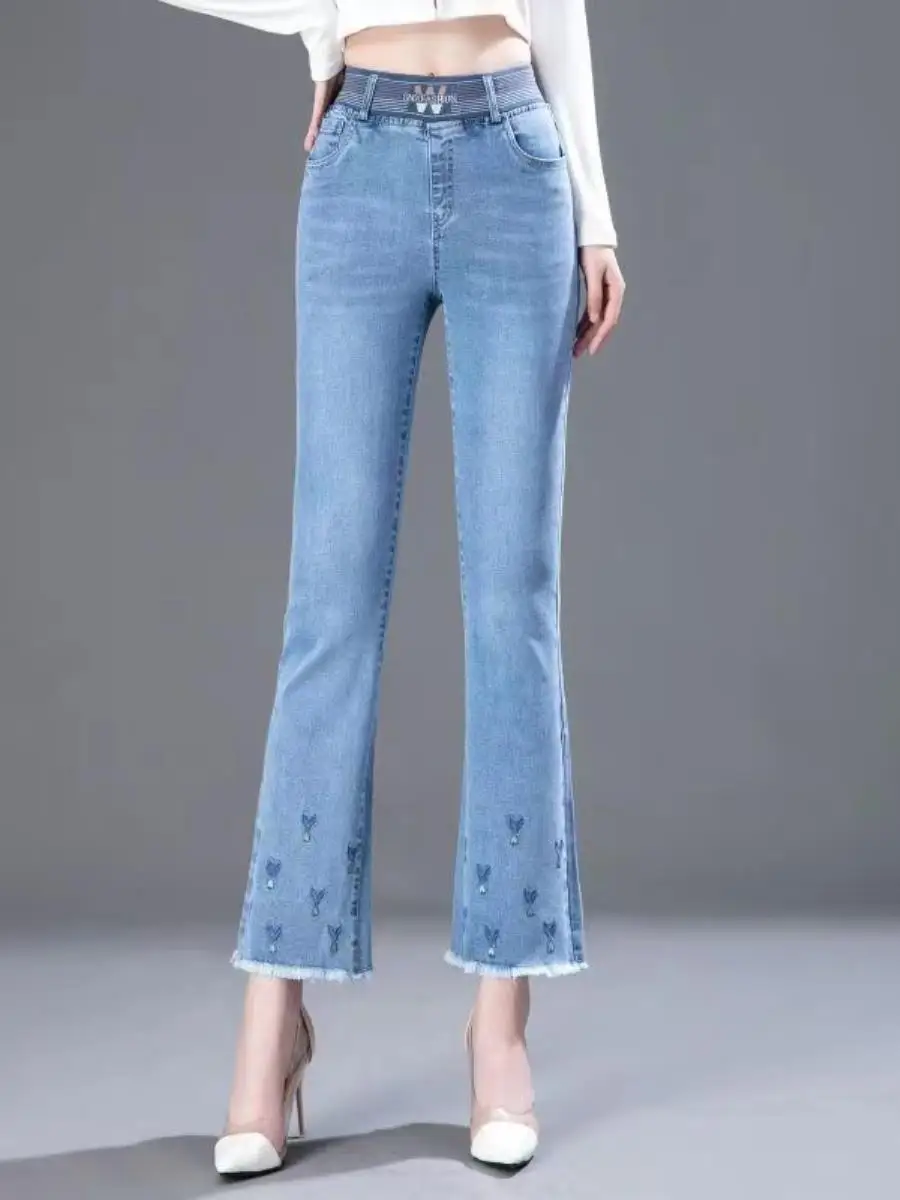calcas-jeans-femininas-boca-de-sino-com-cintura-elastica-shorts-jeans-finos-tamanho-pequeno-comprimento-7-8-para-mulheres-altas-com-bolso-tipo-lenco