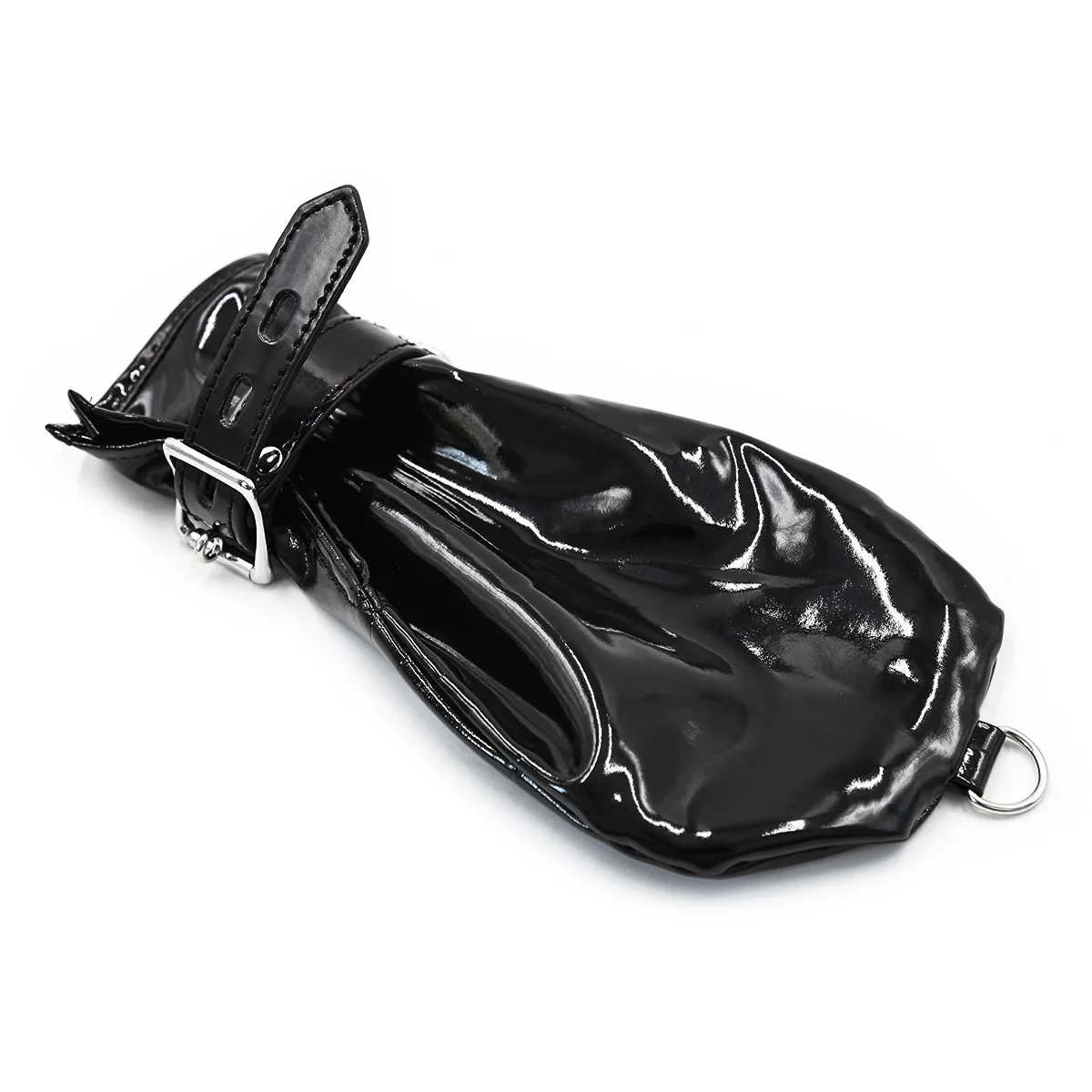 Sexy Fetish Costumes of Black Soft Faux Leather Fist Gloves with Locks Restraint and Chain for Men Women Role Play Exotic Appeal