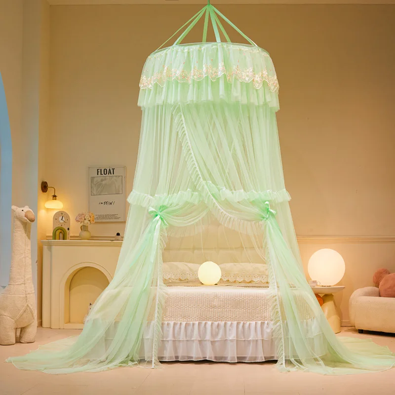 

2025 new hanging dome princess mosquito net installation-free bed mantle European floor mosquito net without bracket