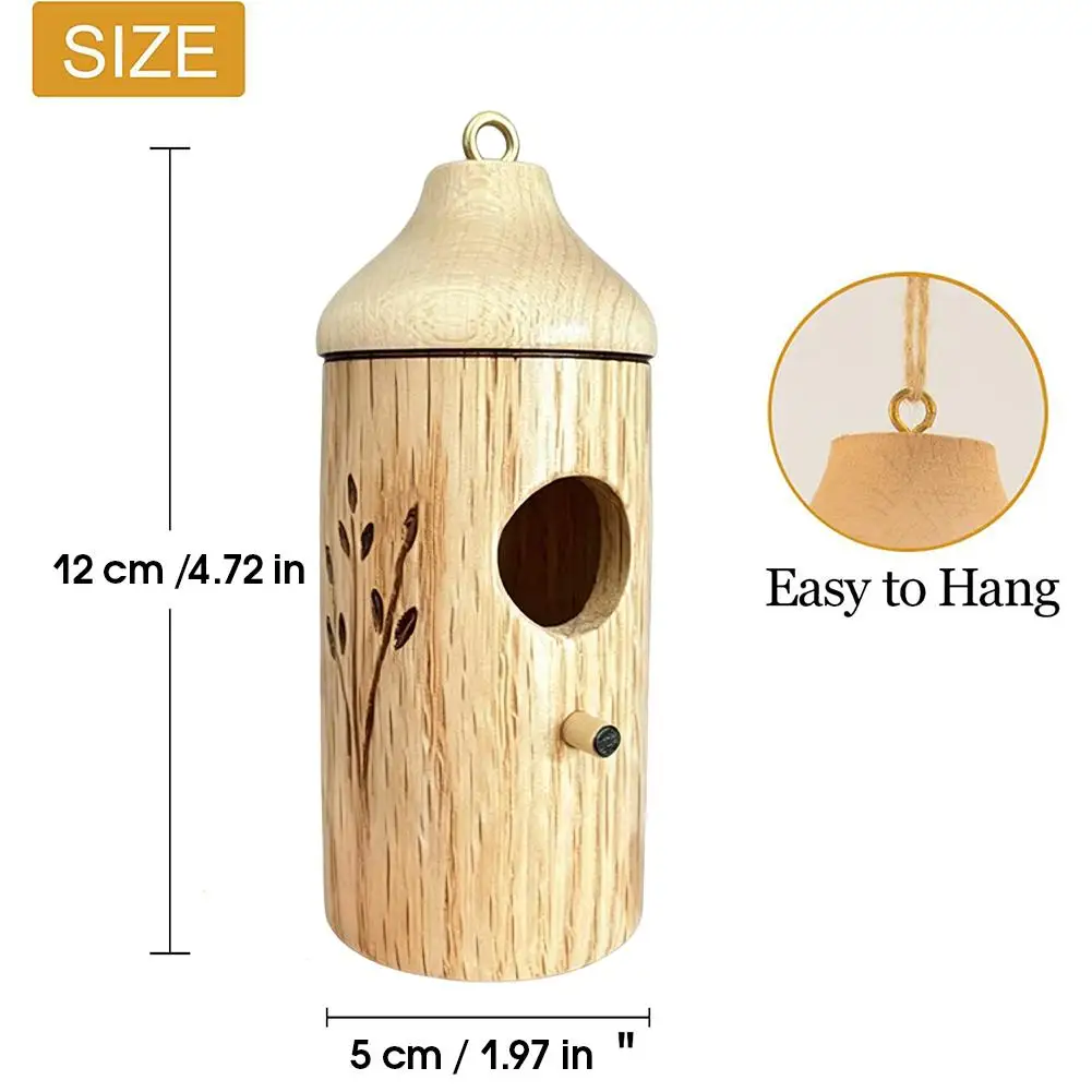 Kolibri-Haus Hängendes Vogelhaus aus Holz Handgefertigtes Nest Wildvogelhaus für Außenbereich Garten Dekoration – Detail 23