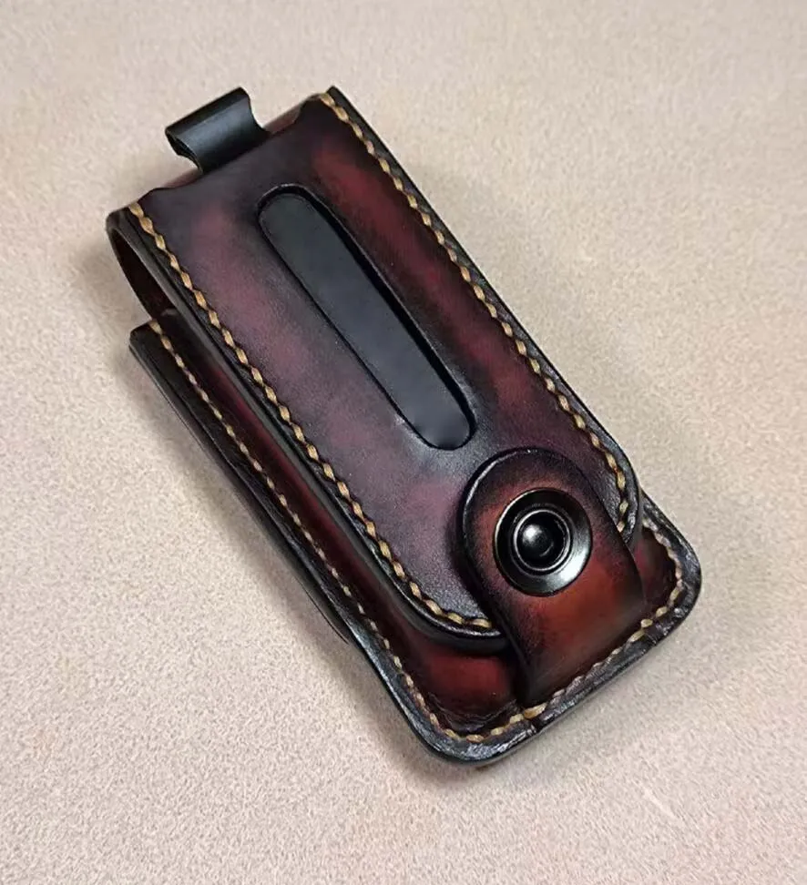 Hand Made Leather Pouch Case Leather Protective Sheath for Leatherman TTI and Bit Set