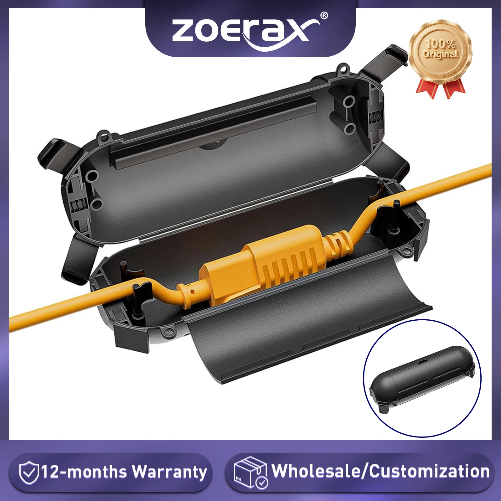 

ZoeRax Outdoor Waterproof Cover IP44 Max Support 12AWG/3C(OD12mm) Cable Connection Seal Box for Outdoor Connect,Plug,Socket