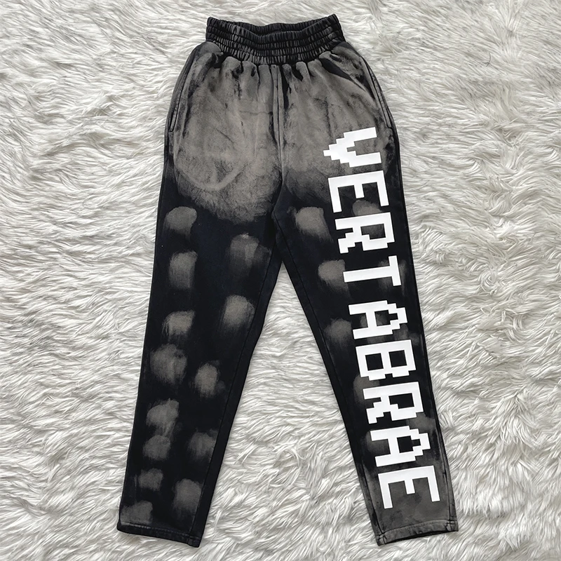 

Vertabrae Tie-Dye 3D Print Sports Men's Casual Long Pants Women's Loose Fit Straight Leg Leisure Trousers for Youth