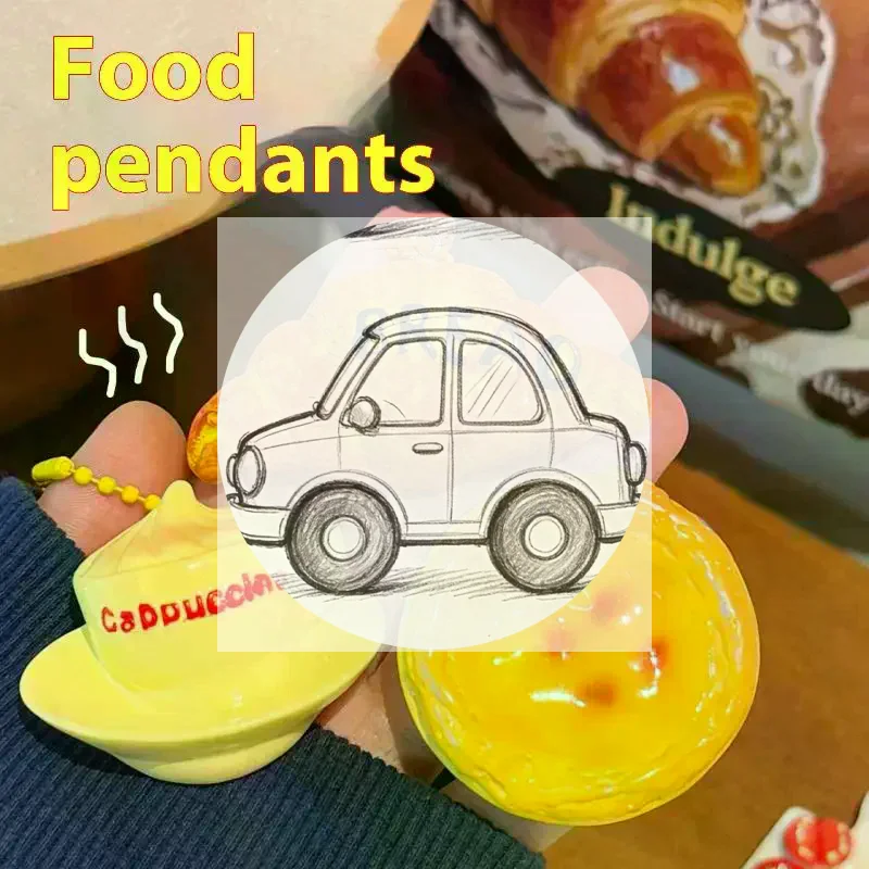 

[JT] 1 шт. Милый плюшевый брелок в виде еды (шоколад, яйцо, хлеб) – креативный плюшевый кулон для рюкзака, аксессуар, подарок