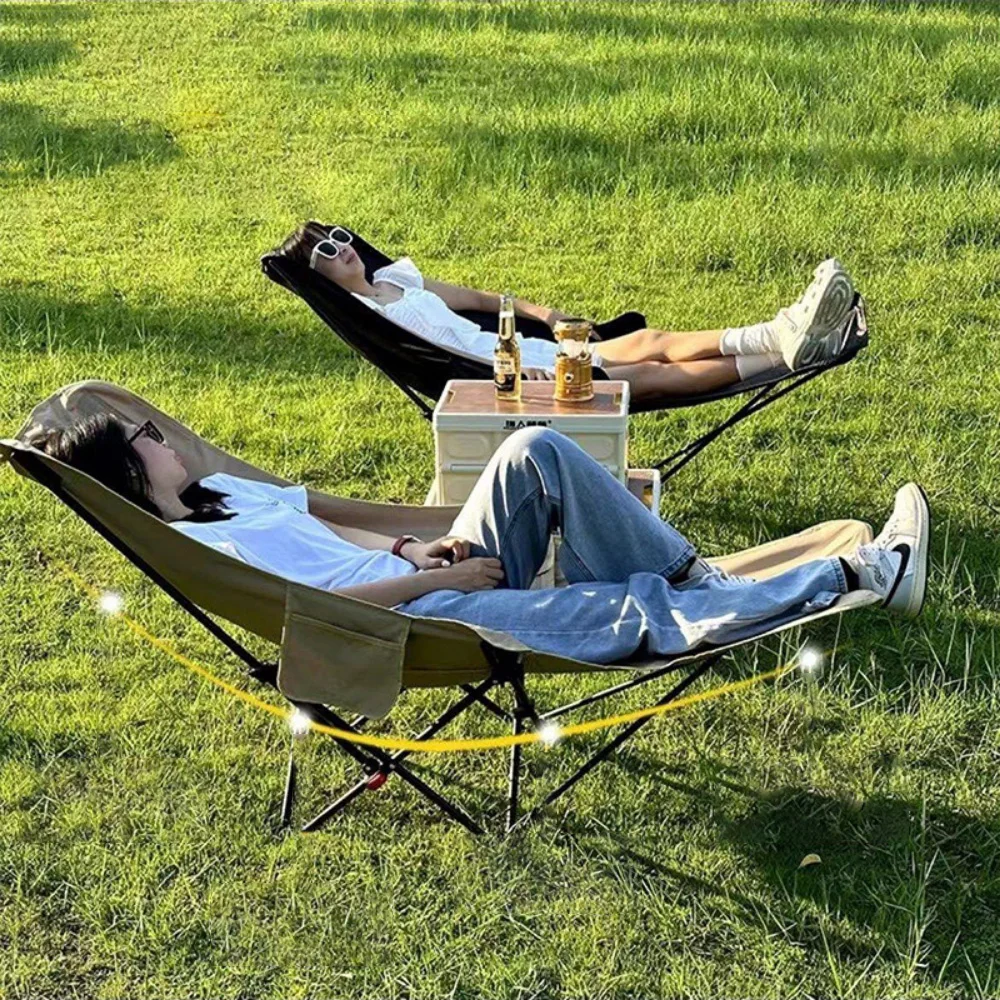 كرسي للاستلقاء في الهواء الطلق، كرسي قمر لاستراحة الغداء في المكتب قابل للطي، مسند ظهر قابل للتعديل بثلاثة أوضاع، كرسي أريكة للتخييم كسول #6