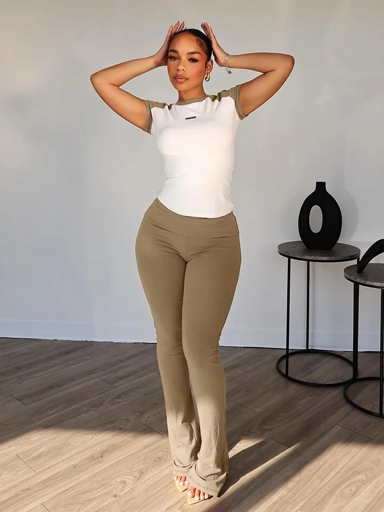 

Three Sisters New Arrivals Spring Summer Fashion Casual Comfort Sports Dance Fitness Short Sleeve Round Neck Two Piece Outfits