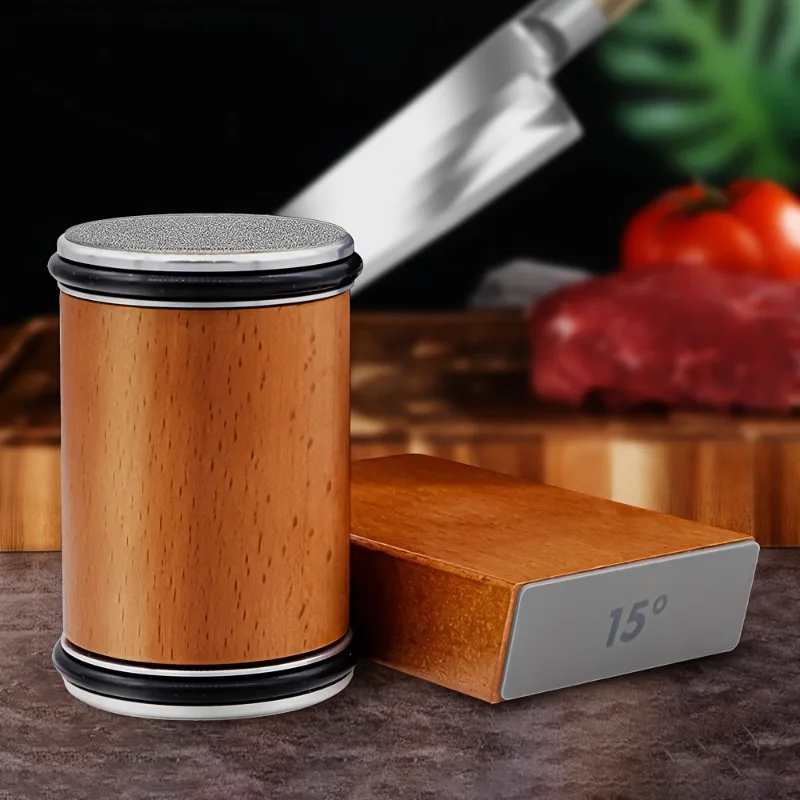 Classic Aluminum Alloy Diamond Roller Knife Sharpener Portable Rolling Blade Sharpening Stone