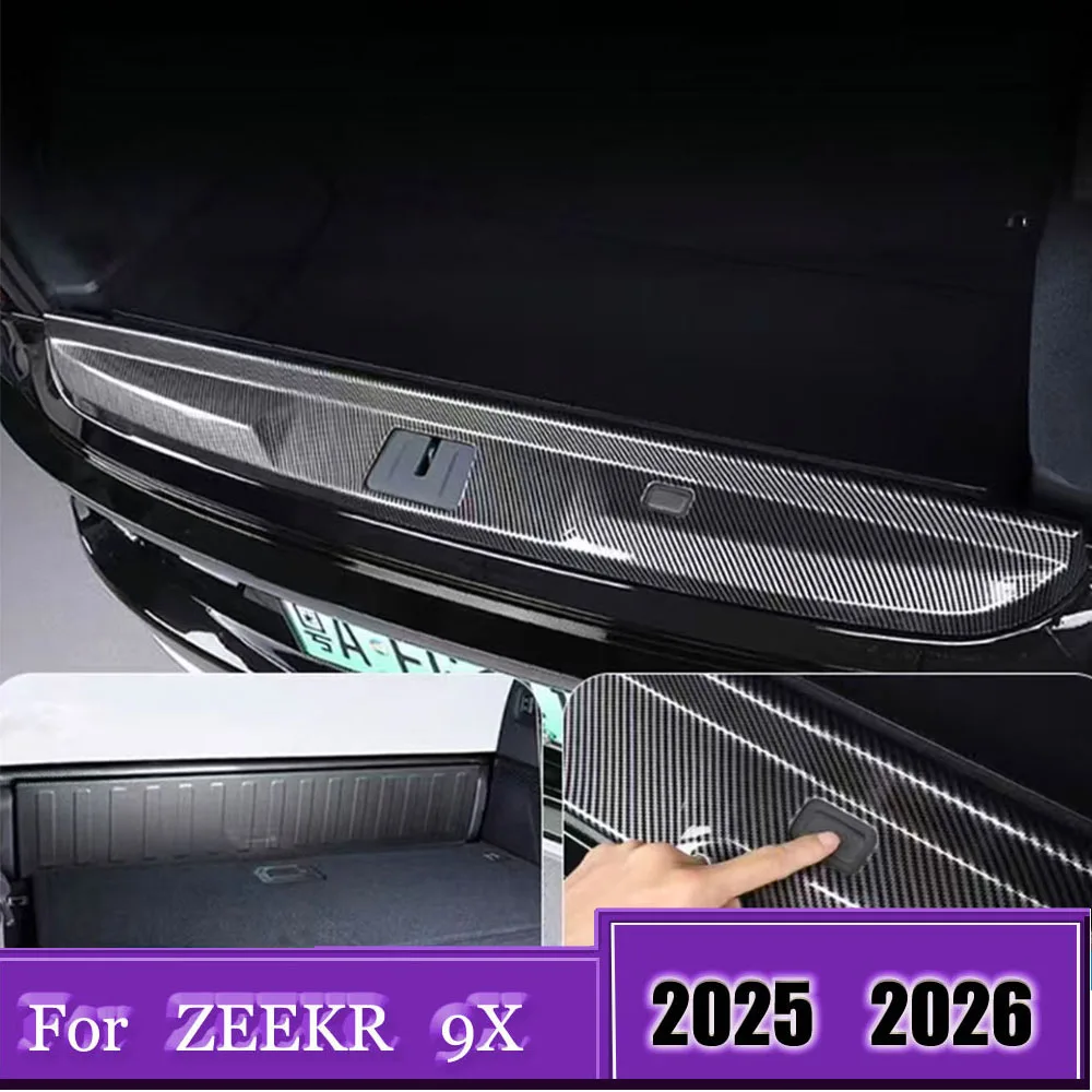 

Fit For ZEEKR 9X 2025 2026 Car Rear Guard Plate Trunk Protective ABS Carbon fiber Pattern Cover Interior Accessories