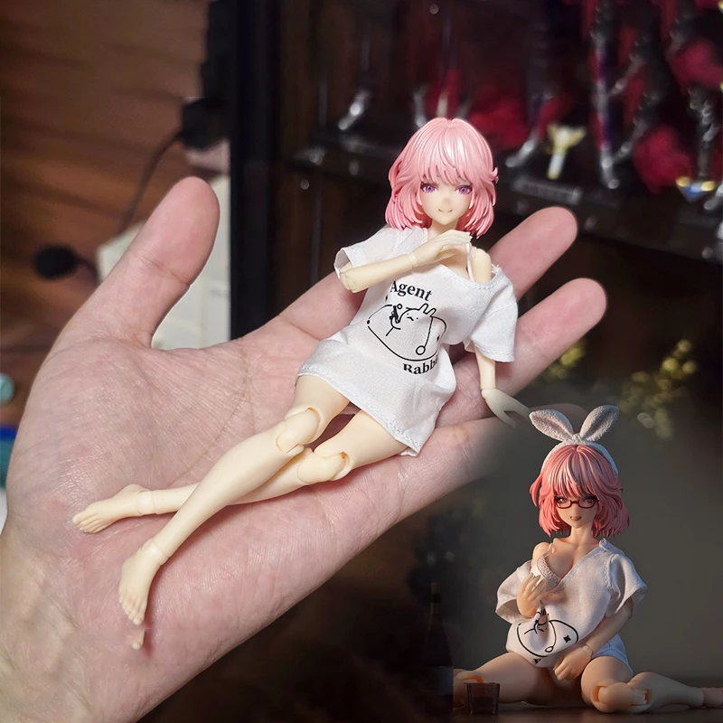 

Новая оригинальная футболка в наличии Snail Shell Ra-01l 1/12 Kawaii Holiday Rest Bunny Girl Aileen с открытыми плечами, униформа, 6-дюймовая фигурка