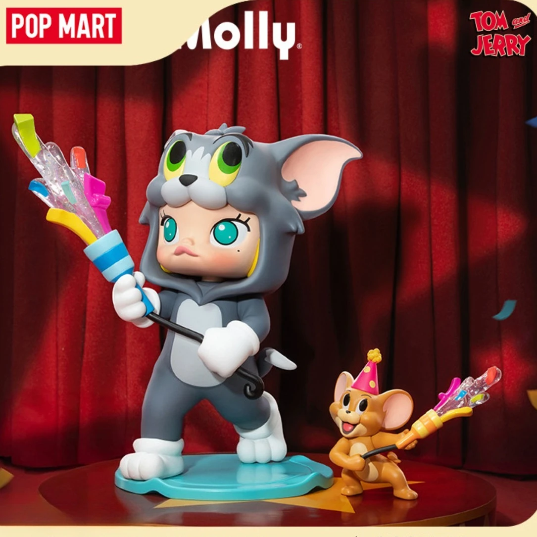 

POP MART MOLLY × Фигурка кота Том и мыши Джерри, 100% оригинальная игрушка, подарок, трендовое украшение