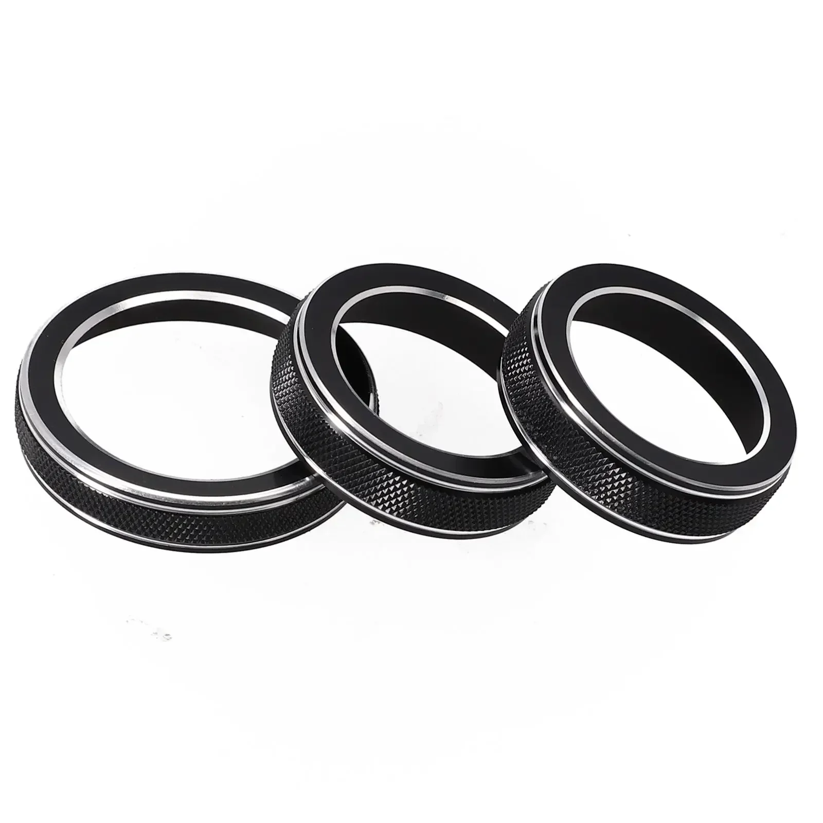 3Pcs For Jeep Grand For Cherokee 2014-2021 Car Interior Volume AC Radio Switch Knob Button Cover Ring Trim Car Styling Trim