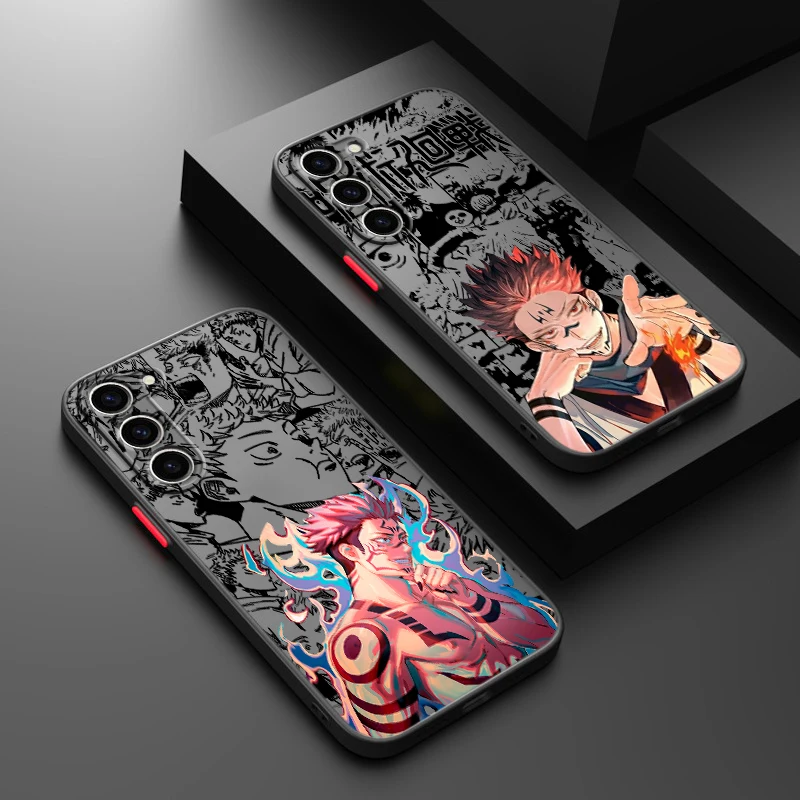 Jujutsu Kaisen Cute For Samsung S24 S23 S22 S21 S20 S10 FE Note 20 10 Ultra Lite Plus Frosted Translucent Phone Case