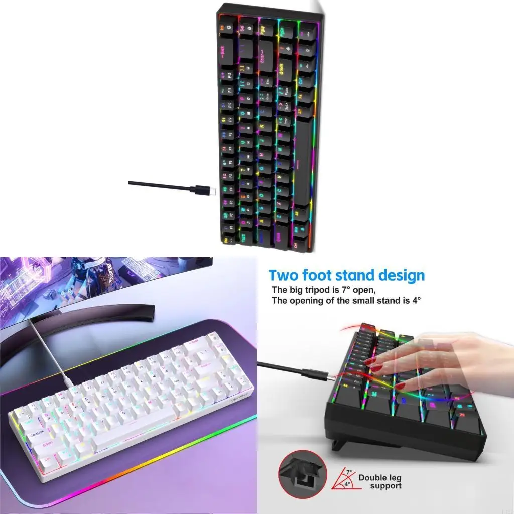 

F42D Color Gaming Клавиатура с 19 режимом освещения 16,8 миллиона цветов