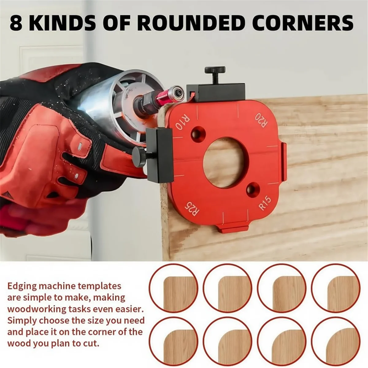 A83Z Router Corner Radius Template,2pcs Radius Jig Router Templates for Woodworking, Aluminum Alloy Router Corner Jigs