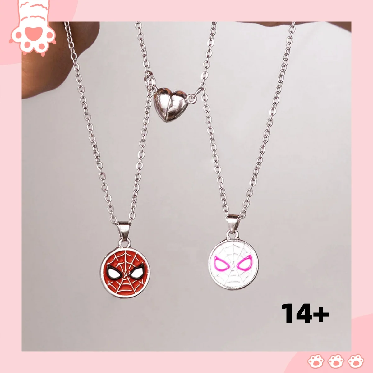 

European and American Marvel cartoon Spider-Man couple necklace female high-end sense versatile pendant clavicle chain jewelry