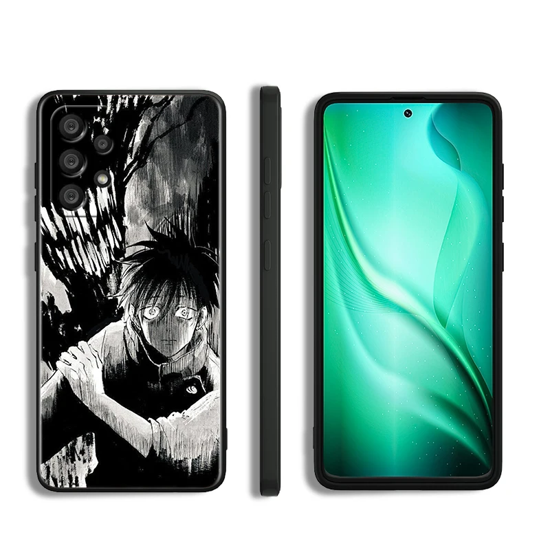 Jujutsu Kaisen Gojo Toji For Samsung A55 A35 A25 A15 A14 A73 A53 A13 A05S A03S A02S A71 A52 A32 Black Soft Phone Case