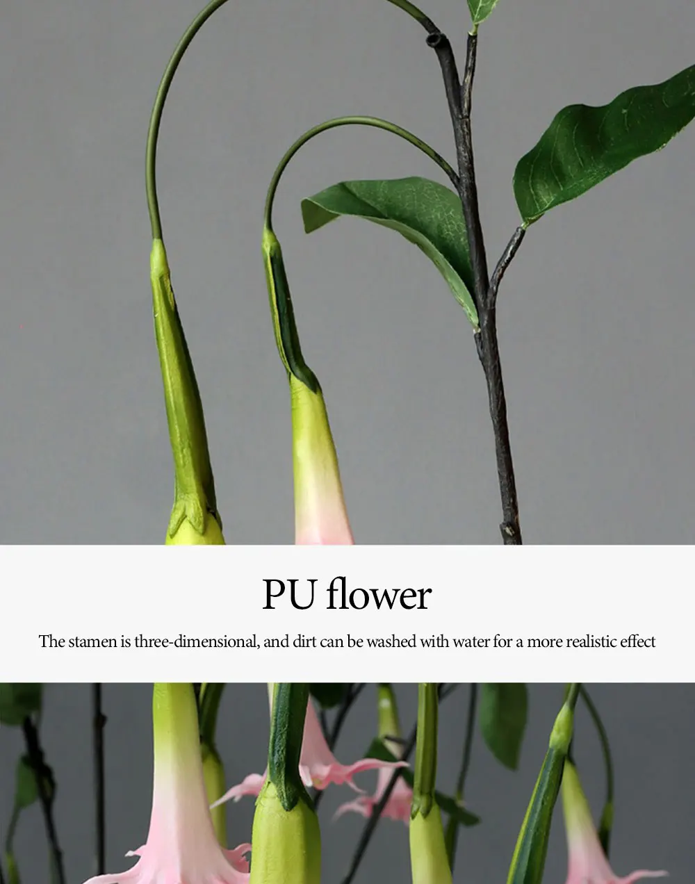 Hochwertige künstliche Blumen aus PU mit echtem Touch-Design – Wandbehang für Hochzeitsfeiern | Blumendekoration für Zuhause, Wohnzimmer, Garten – Detail 12