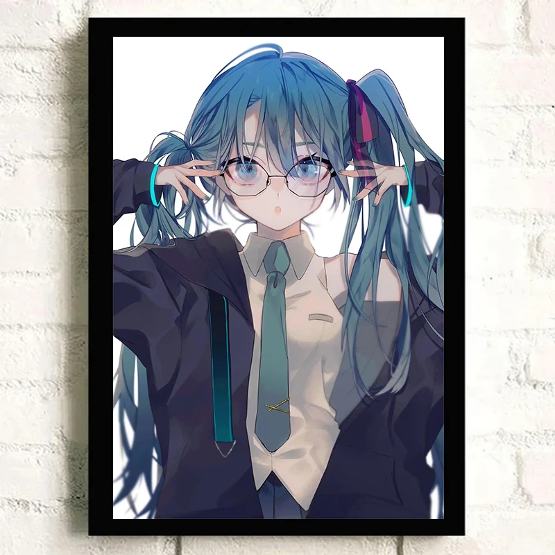 H-Hatsune Anime Miku Poster Cartoon beautiful girl Anime Canvas Print Poster Poster Wall Art Decoration For Home Room Decoration