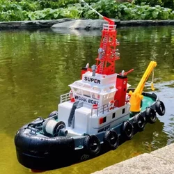 New Rc Ship 2.4g Rescue Simulation Fire Rescue Water Spray Remote Control Speedboat Model Boat Kids Man Outdoor Toy Cool Gift