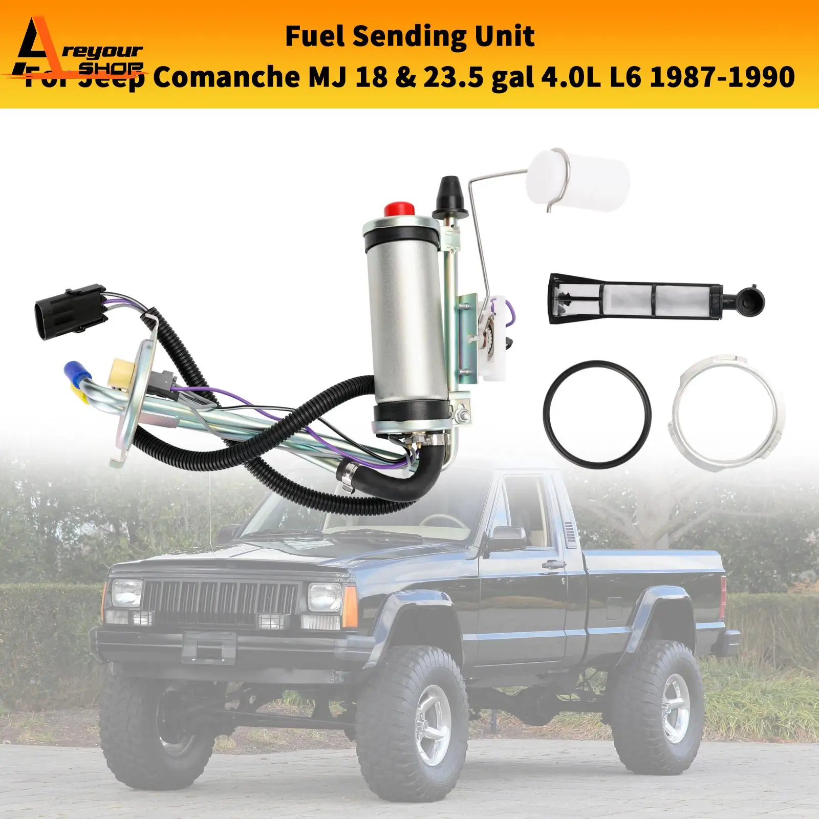 Areyourshop Gas Tank Sending Unit w/ F.I. w/ the Fuel Pump Fit Jeep Comanche MJ 1987-1990