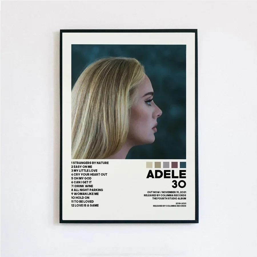 New Adele 30 Tracklist Pop Music Singer Star Album Cover Poster Prints Canvas Painting Wall Art Picture Living Room Home Decor