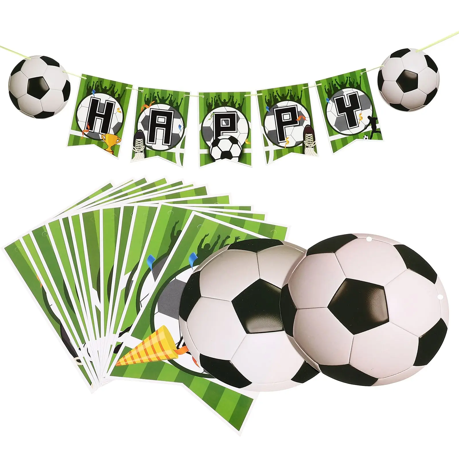 Football Banner Decorations Soccer Party Supplies Hanging Paper Flags Birthday Theme Football Party Decorations for Boys Girls
