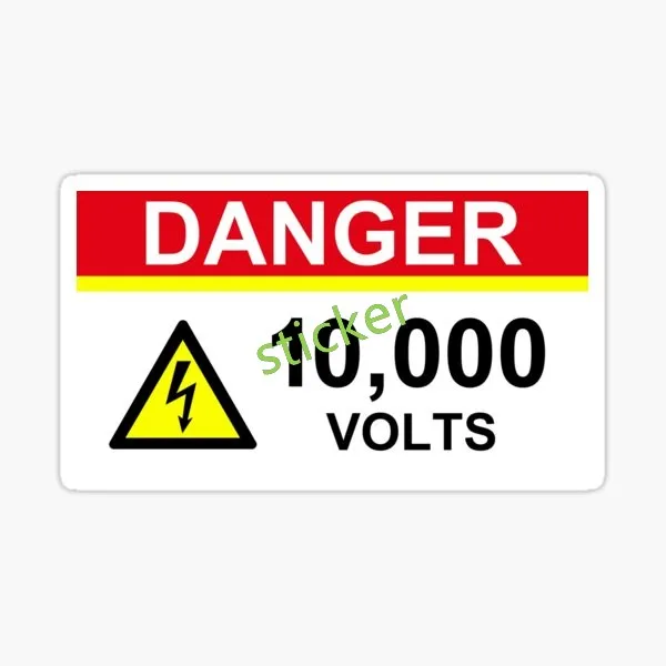 خطر الكهربائية تحذير أنيمي ملصق Jdm سيارة يسافر سرعات عالية تنورة يطير ملصقات الفينيل #5