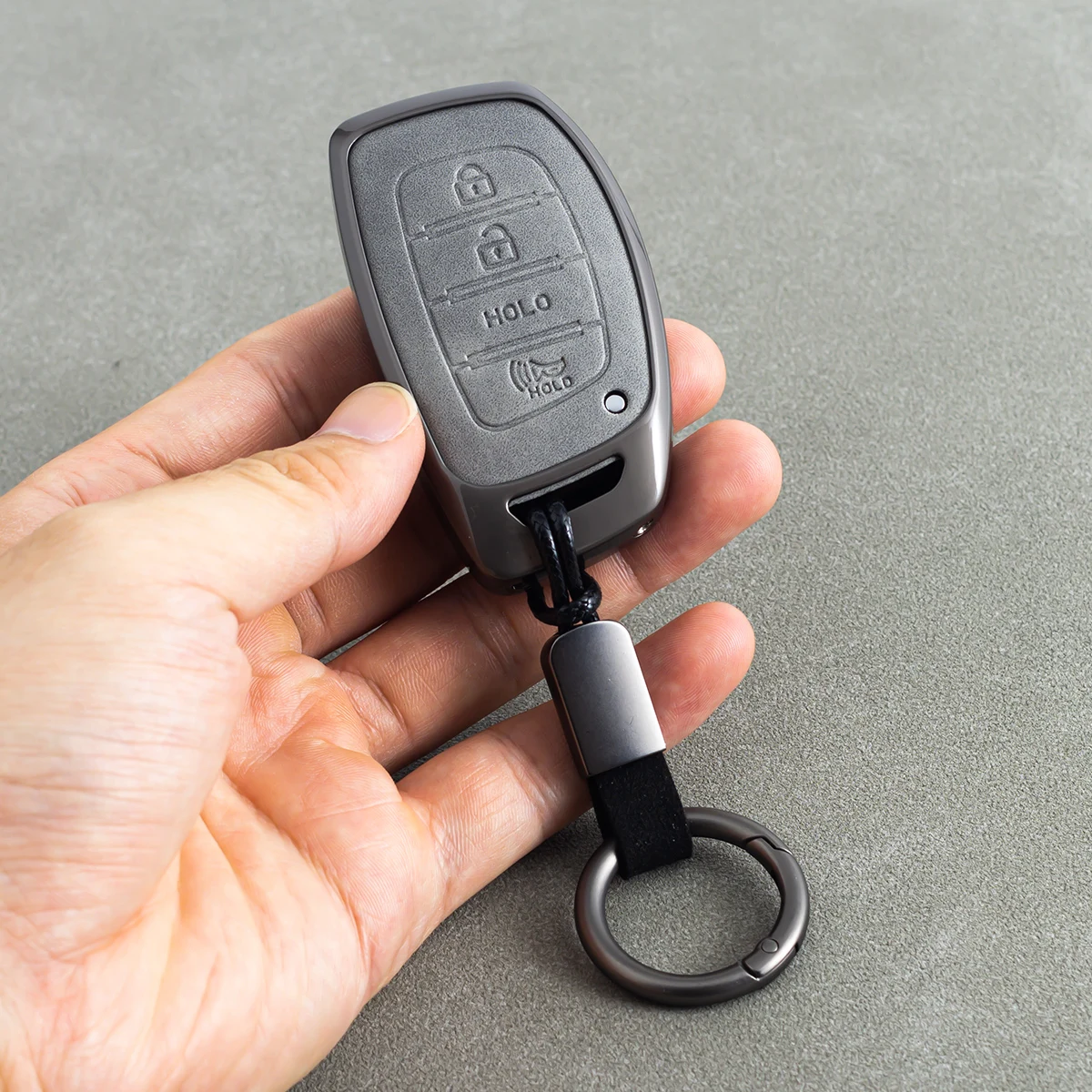 Car Key Fob Case Cover Keychain For Hyundai Tucson Sonata Bayon Elantra GT Ioniq Grand i10 3 4 Button Metal Leather Accessories view 3