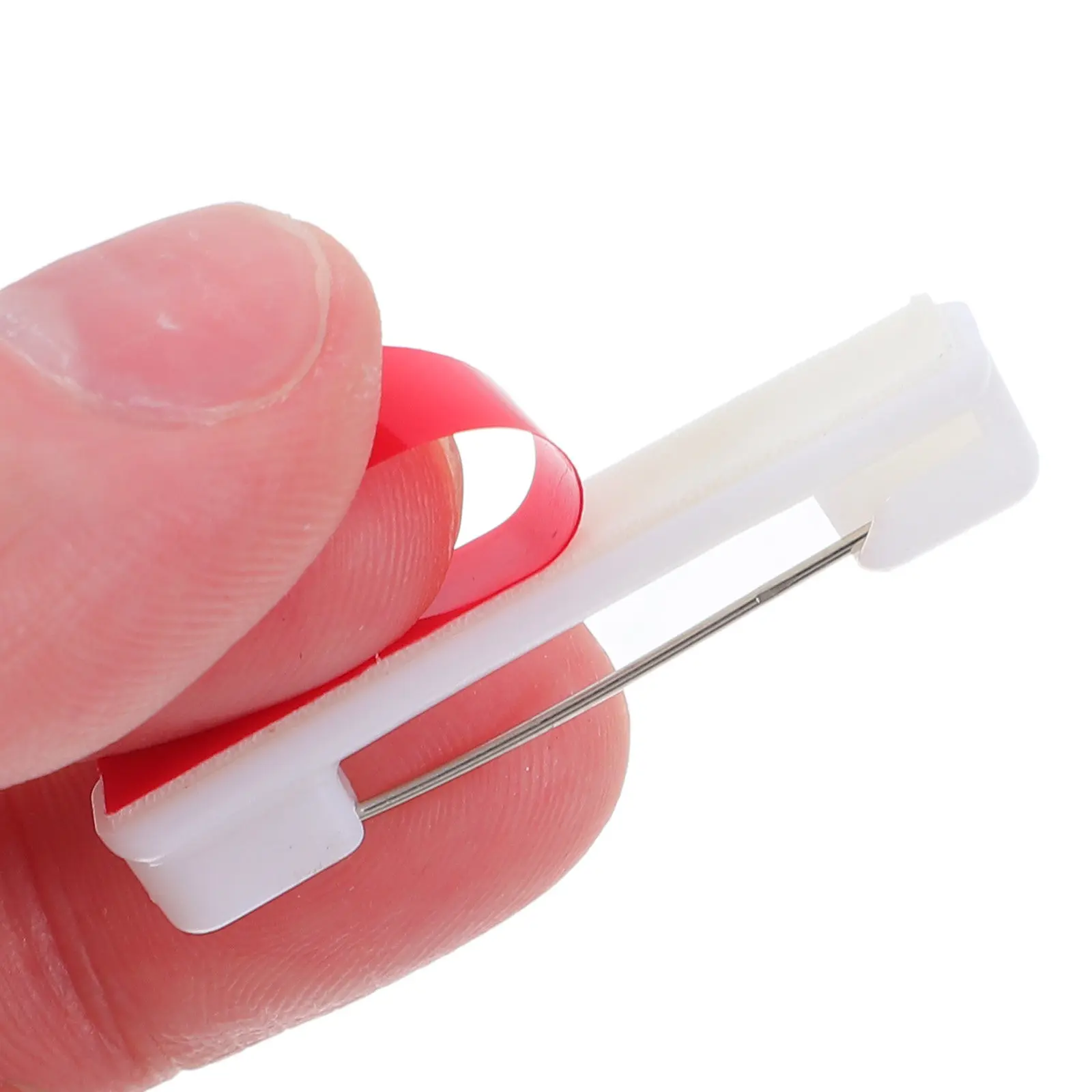 200Pcs Plastic Pin Badge Holder Strong Adhesive Backing Easy Attach Name Tags Id Cards for Offices Conferences Events Training