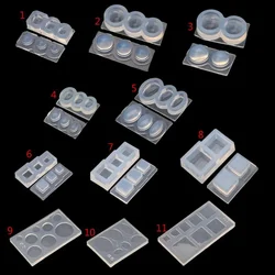 UV Resin Geometric Silicone Molds Hollow Mold with Square Round Mold for Epoxy Jewelry Making DIY Crafts