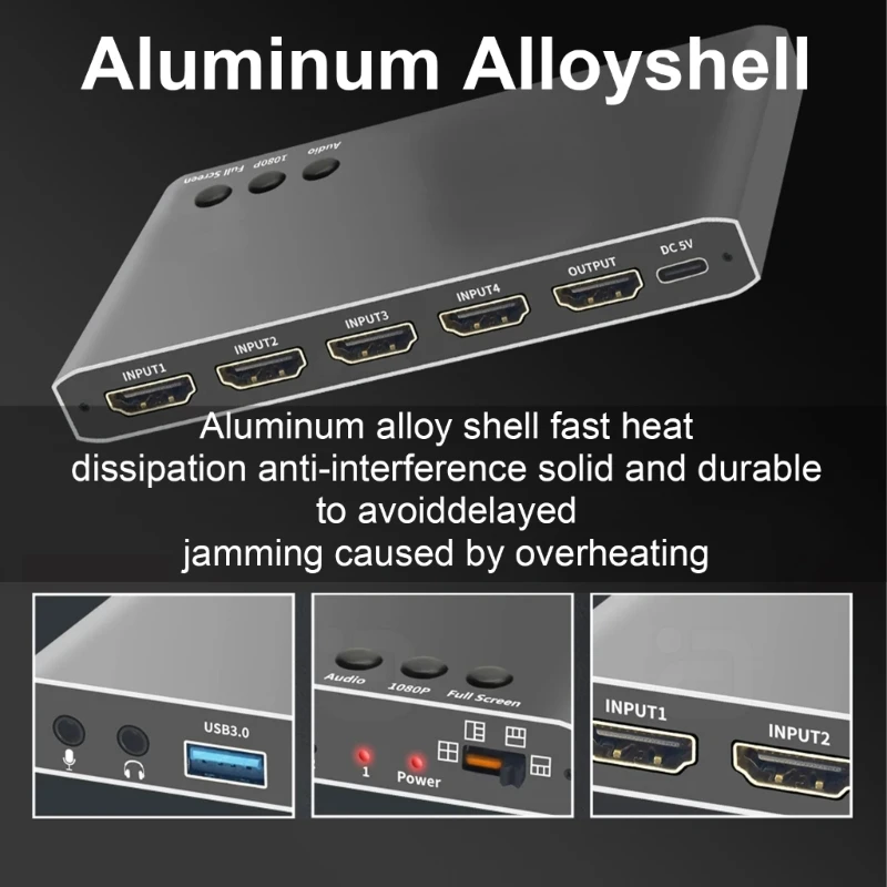 

Профессиональная карта видеозахвата, 4 входа, один выход, 1080p, дистанционное управление, Прямая поставка