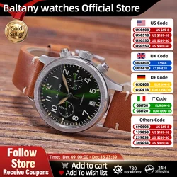 Baltany Polit Chrono S5057 Retro leuchtendes VK64-Unterzifferblatt-Kalenderwerk 100 m ​ Erschwingliche Herrenarmbanduhr der Marke Micro