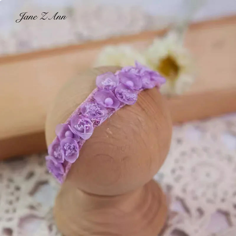 Newborn photography headband baby photo head flower 0-2 year infant solid color headwear props